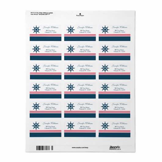 Nautisch ontwerp etiket (Full Sheet)