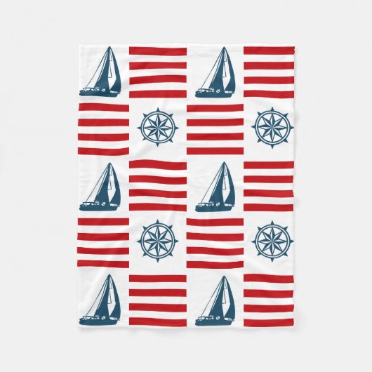 Nautisch ontwerp fleece deken (Voorkant)