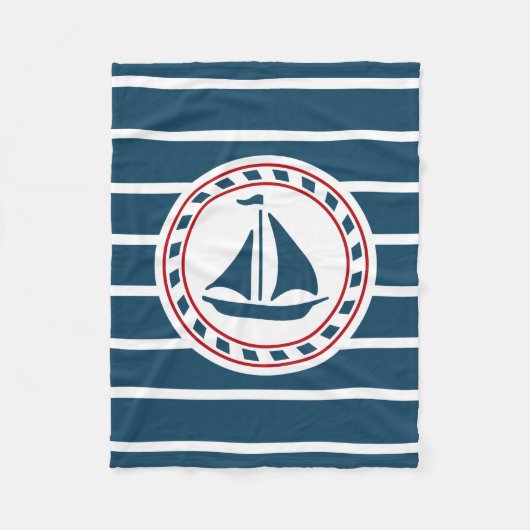 Nautisch ontwerp fleece deken (Voorkant)