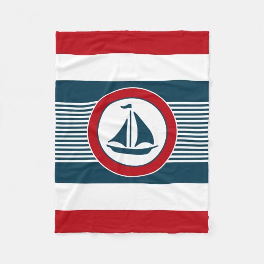 Nautisch ontwerp fleece deken (Voorkant)