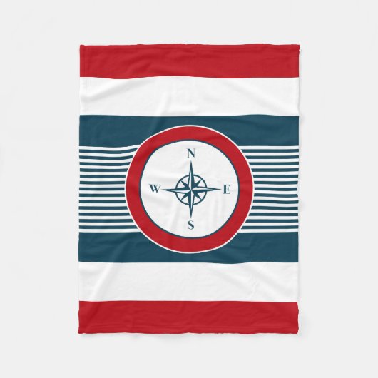 Nautisch ontwerp fleece deken (Voorkant)