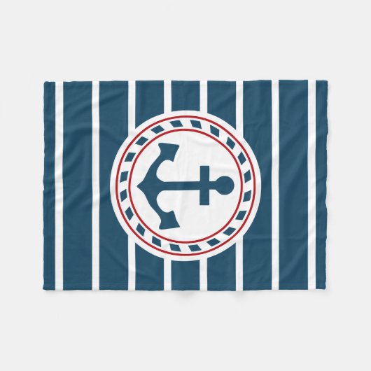 Nautisch ontwerp fleece deken (Voorkant (Horizontaal))