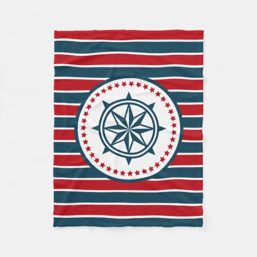 Nautisch ontwerp fleece deken (Voorkant)