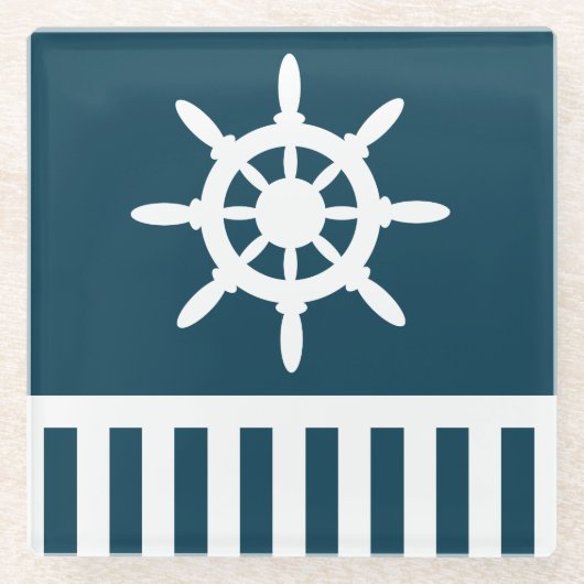 Nautisch ontwerp glazen onderzetter (Voorkant)