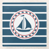 Nautisch ontwerp glazen onderzetter (Voorkant)
