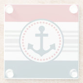 Nautisch ontwerp glazen onderzetter (Achterkant)