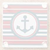 Nautisch ontwerp glazen onderzetter (Achterkant)