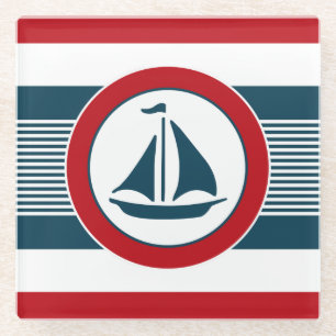Nautisch ontwerp glazen onderzetter