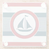 Nautisch ontwerp glazen onderzetter (Achterkant)