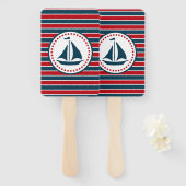 Nautisch ontwerp handwaaier (Voorkant en achterkant)