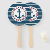 Nautisch ontwerp handwaaier (Voorkant en achterkant)