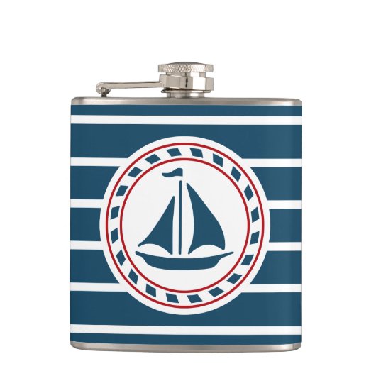 Nautisch ontwerp heupfles (Voorkant)