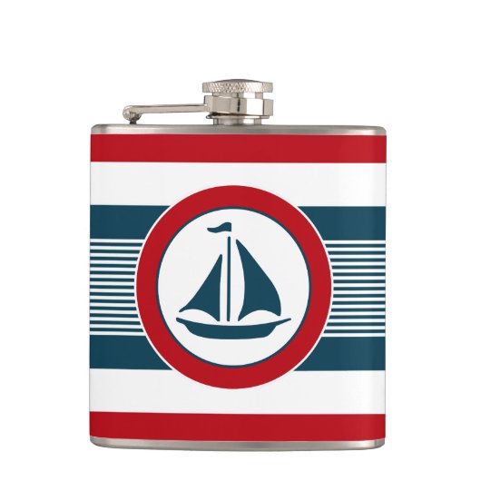 Nautisch ontwerp heupfles (Voorkant)