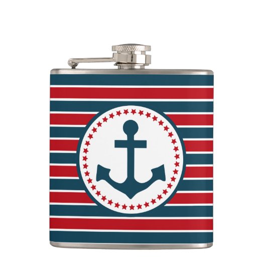 Nautisch ontwerp heupfles (Voorkant)