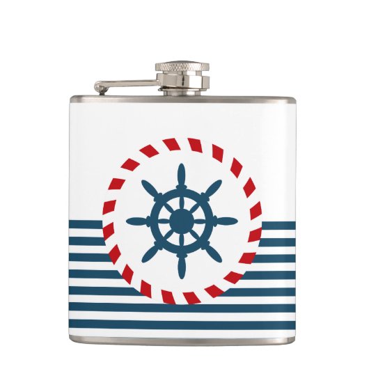 Nautisch ontwerp heupfles (Voorkant)