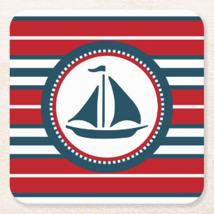 Nautisch ontwerp kartonnen onderzetters