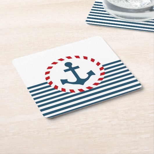 Nautisch ontwerp kartonnen onderzetters (Schuin)