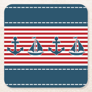 Nautisch ontwerp kartonnen onderzetters