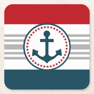 Nautisch ontwerp kartonnen onderzetters