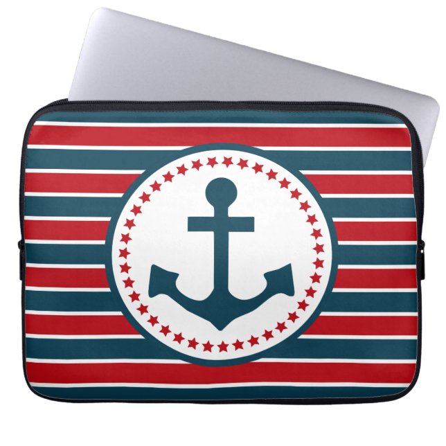 Nautisch ontwerp laptop sleeve (Voorkant)