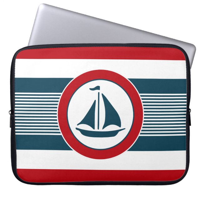 Nautisch ontwerp laptop sleeve (Voorkant)