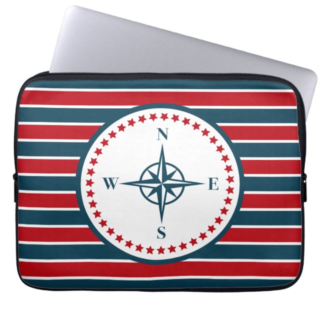 Nautisch ontwerp laptop sleeve (Voorkant)