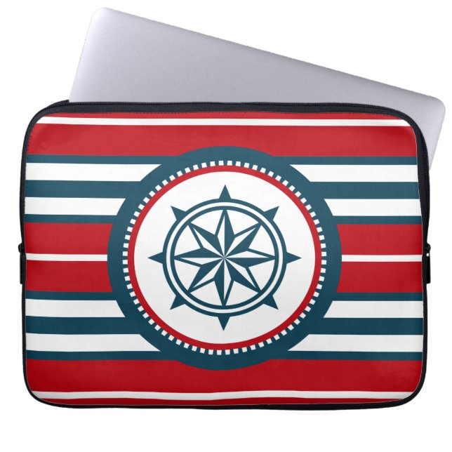 Nautisch ontwerp laptop sleeve (Voorkant)