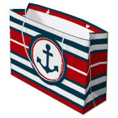 Nautisch ontwerp large cadeautasje (Achterkant Gekanteld)