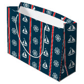 Nautisch ontwerp large cadeautasje (Achterkant Gekanteld)