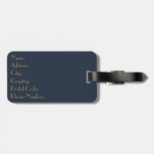 Nautisch ontwerp met gouden kompas en anker bagagelabel (Achterkant horizontaal)