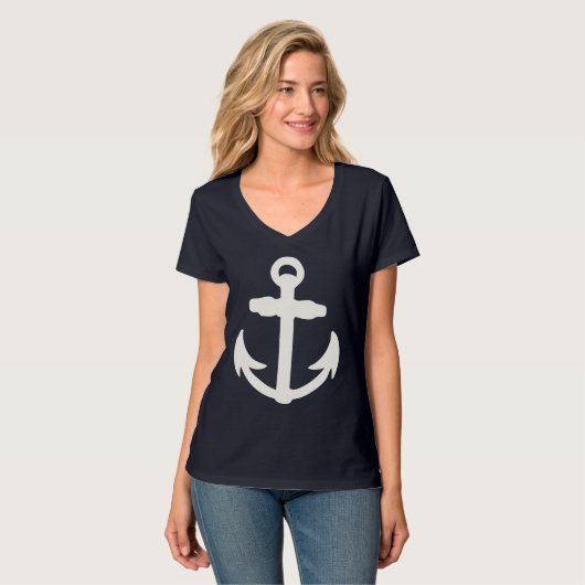 Nautisch ontwerp met groot anker t-shirt (Voorkant volledig)