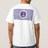Nautisch ontwerp met marinestripes t-shirt (Achterkant)