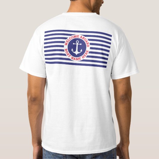 Nautisch ontwerp met marinestripes t-shirt (Achterkant)