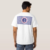 Nautisch ontwerp met marinestripes t-shirt (Achterkant volledig)