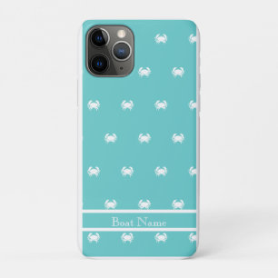 Nautisch ontwerp met witte krab op Blauwgroen blau Case-Mate iPhone Case
