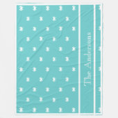 Nautisch ontwerp met witte krab op Blauwgroen blau Fleece Deken (Voorkant)