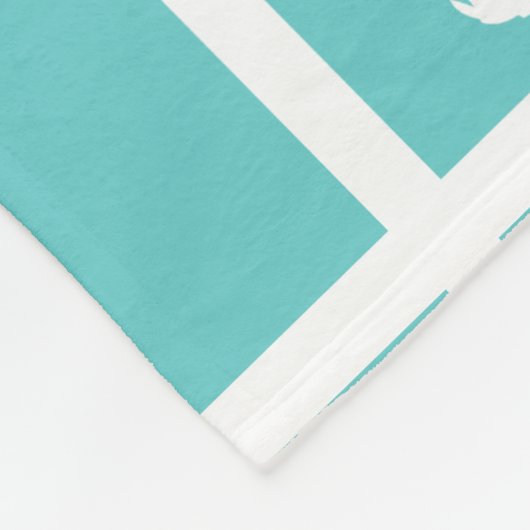 Nautisch ontwerp met witte krab op Blauwgroen blau Fleece Deken (Hoek)