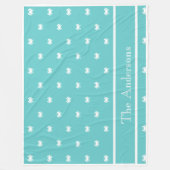 Nautisch ontwerp met witte krab op Blauwgroen blau Fleece Deken (Voorkant)