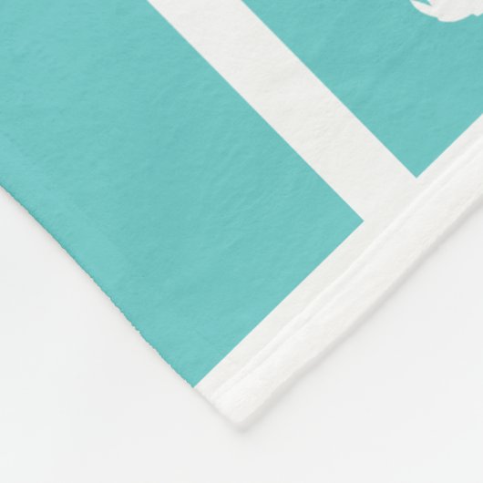 Nautisch ontwerp met witte krab op Blauwgroen blau Fleece Deken (Hoek)