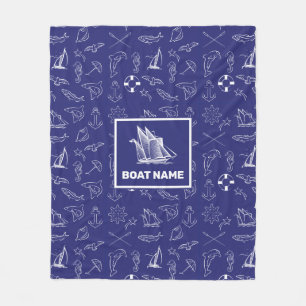 Nautisch ontwerp Navy Blauwe deken