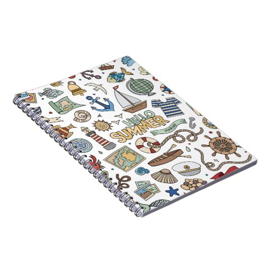 Nautisch ontwerp op witte achtergrond notitieboek (Rechterzijde)