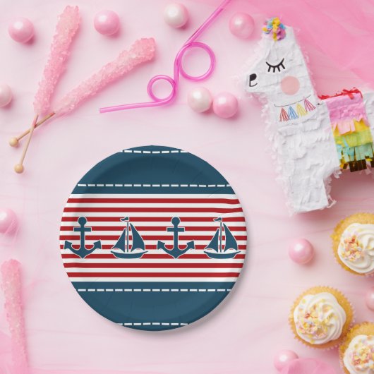 Nautisch ontwerp papieren bordje (Feest)