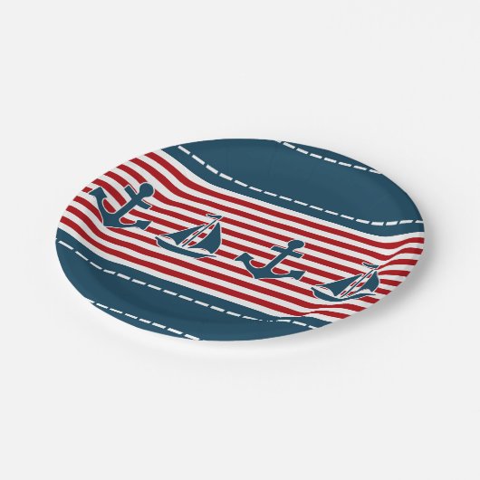 Nautisch ontwerp papieren bordje (Gekanteld)