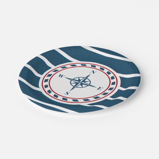 Nautisch ontwerp papieren bordje (Gekanteld)