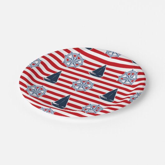 Nautisch ontwerp papieren bordje (Gekanteld)