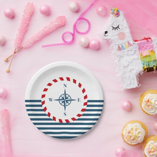 Nautisch ontwerp papieren bordje (Feest)