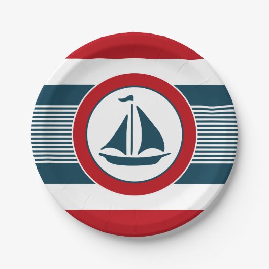 Nautisch ontwerp papieren bordje (Voorkant)