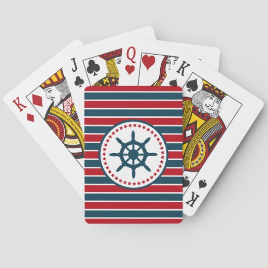Nautisch ontwerp pokerkaarten (Achterkant)