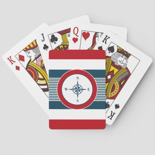 Nautisch ontwerp pokerkaarten (Achterkant)