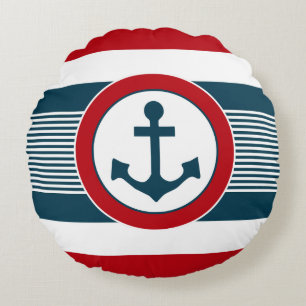 Nautisch ontwerp rond kussen